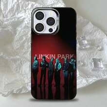 Custodia per telefono della band Rock L-Linkin P-Park, compatibile con modelli 16, 15, 14, 13, 12, 11, Pro, Max, Plus, Mini, XS, SE, antiurto, nera opaca, compatibile con custodie per modelli 17, 17 Pro, 17 Pro Max