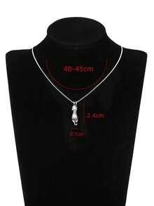 Cat Pendant Necklace - Silver - View 3
