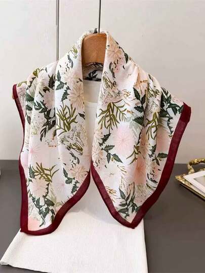 1条印花头巾/围巾，适合日常使用