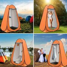 Carpa de Ducha para Acampar, Tienda de Campaa para Ducha, bao de Campamento, 1.9x1.2x1.2m Fcil de Montar, Ligero Plegable para Acampar, Caminar, Viajar a la Playa Junto al Mar - Naranja - Ver 8