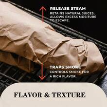 Rollo de papel de carnicero marrn para ahumar carne, sin encerar, 12x 60 pies, papel de envoltura de melocotn para ahumar carne, pechuga, cangrejo de ro o camino de mesa - marrón 60 pies - Ver 5