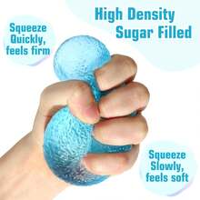 Sensory Squish Toys With Malt Sugar-Filled High-Density Gel Filling - Heavy-Duty Plastic Squeeze Balls For Kids & Adults, Multicolor - Fidget Toys, Classroom Prizes, Birthday Party Favors, Durable & Washable, Textured Rippling Sensory Experience, Undulating Mellow Touch, Super Solid Squishy For & Focus Games - 紫色 - 查看 8