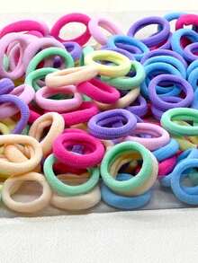 Colored Hair Bands For Girls, 100/500/1000pcs/Pack, Polyester Nonwoven Fabric, Mixed Colors - Perfect Gift For Students - Multicolor - View 6