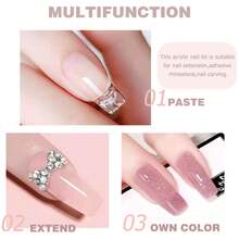 NOCIS 高品质亚克力美甲套装，包含透明粉色、裸粉色、不泛黄的液体、刷子、清洁剂和专业美甲工具，在家即可打造沙龙级美甲效果！ - 彩色 - 查看 7