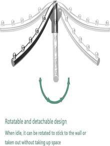 Folding Wall Mounted Clothes Hanger, Stainless Steel Cloth Rack, 2 Pack Laundry Hangers Metal Wall Mount Clothing Multiple Hook With Swing Arm Wardrobe Organizer Coat Hook For Bathroom, Bedroom, Room - ColorE - 查看 3