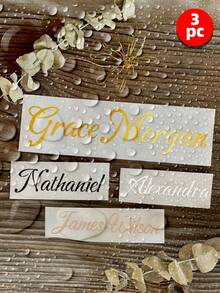 1~5PCS Customized Cup Vinyl Stickers, Personalized Water Bottle Stickers, Customized Name Stickers For Weddings, Design Your Full-Color Custom Stickers, Waterproof Material, Tear Resistant And Residue Free, Colorful Customization,Office Decor