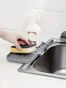 1pc Silicone Soap Dish With Drainage Function - Anti-Splash, Non-Slip Countertop Mat, Suitable For Kitchen And Bathroom Sink