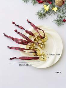 6 sinos pendurados de ferro forjado para Natal, adequados para guirlandas, presentes, casamentos, dia dos namorados, Páscoa, Halloween, decorações para festas de Ação de Graças - sem necessidade de eletricidade, decorações para festas de Natal, decorações para árvores de Natal, decorações para casa