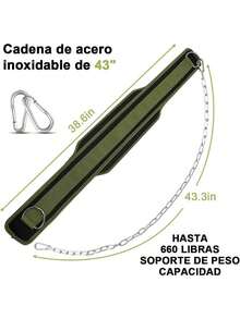 AdooAdii Cinturón Gimnasio con Peso Lastre Cinturón de Inmersión con Cadena Acero Ajustable para y Levantamiento de Pesas 150kg, Cinturón en Gym Casa para Mujer Hombre Sentadilla Musculación Dominadas - 1 - Ver 1