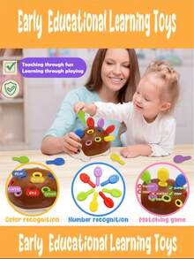 1 Set ABS Hedgehog Shaped Training Toy - Enhances Hand-Eye Coordination, Problem Solving And Critical Thinking - Teaches Colors And Numbers - Suitable For Parent-Child Interaction Early Education Toy, Baby Birthday Party Gift - Multicolor - View 5
