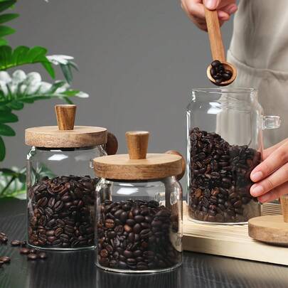 Enbei Glass Containers For Storing Coffee, Tea, Grains, Snacks And Pickles