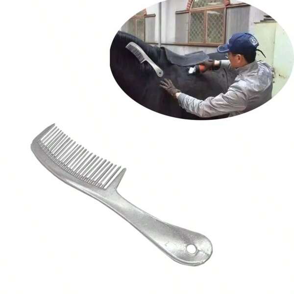 1pc Metal Horse Brush, Horse Hair Brush With Handle, Aluminum Comb, Horse Grooming Brush, A Very Comfortable And Durable Metal Large Horse Brush