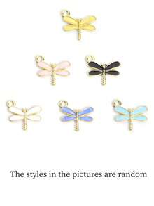 1pc Gold Plated Drip Oil Crafted Animal Series Pendant - Panda, Giraffe, Butterfly, Dragonfly, Squirrel, Ladybug Animal Pendant, DIY Necklace, Bracelet, Charm