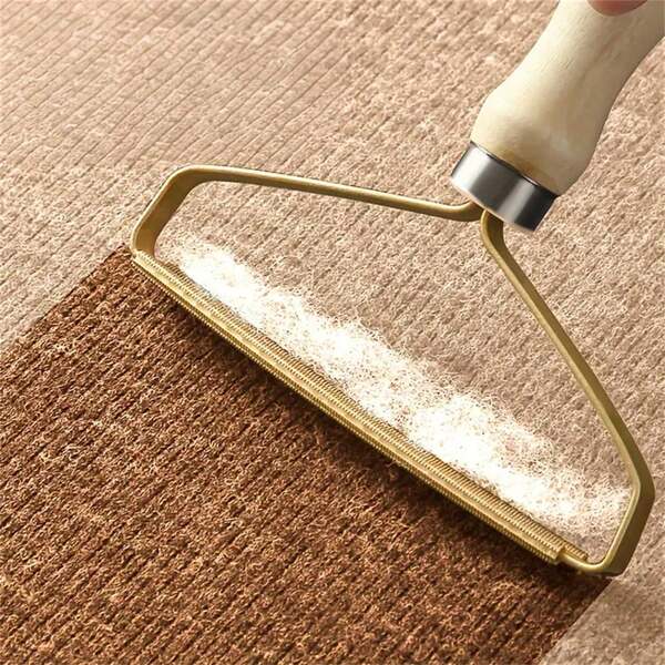 Narzędzie do usuwania sierści zwierząt, szczotka do czyszczenia sierści zwierząt i kłaczków z metalowymi ostrzami, ręczny grzebień do swetrów, skutecznie czyści dywany, ubrania i wystrój domu