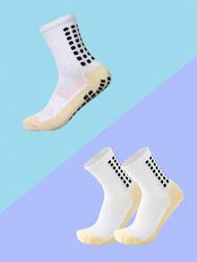 3 Pairs Men's Grip Soccer Crew Socks, Non-Slip Athletic Socks For Basketball, Football, Sports Christmas Thanksgiving New Years Holiday Gifts, Fal - Multicolor - View 3