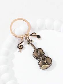 1 szt. Metalowy brelok w kształcie skrzypiec, ozdobny brelok do kluczy dla przyjaciół, prezent, akcesoria samochodowe, zawieszka do torby, szkoła, urocze gotyckie smycze do torebek Y2k z uchwytem na identyfikator, akcesoria samochodowe, zawieszki do torebek