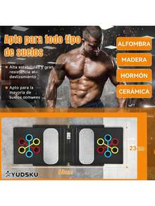 YUDSKU Tabla de Flexiones 30 en 1 Ajustable en Longitud según Anchura de Hombros, Conteo de Tiempo Automático, Soporte Antideslizante y Ligas de Resistencia – Push Up Board para Fitness y Gym en Casa - 1 - Ver 1