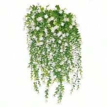 1/4 pièces Plantes artificielles suspendues Plantes murales suspendues en eucalyptus faux Plantes suspendues en plastique résistant aux UV Décoration artificielle pour fête, mur, porche, mariage