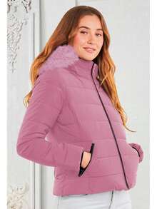Women Winter Coats - 粉色 - 查看 4