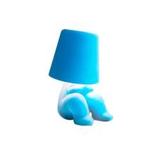 Soft Plush Figure Lamp - 5 Color Choices (Pink/Blue/Yellow/Green/Red, Dimmable LED Light, Battery/USB Dual-Power, Perfect For Kids' Bedroom, Playroom & Bedside Night Light - 藍色 - 查看 6