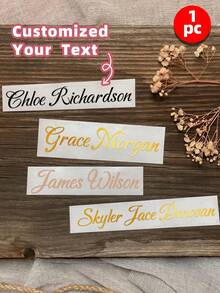 1~5PCS Customized Cup Vinyl Stickers, Personalized Water Bottle Stickers, Customized Name Stickers For Weddings, Design Your Full-Color Custom Stickers, Waterproof Material, Tear Resistant And Residue Free, Colorful Customization,Office Decor