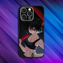 Custodia per telefono Shizuku H-Hunter Purple compatibile con 16, 15, 14, 13, 12, 11, Pro, Max, Plus, X, XS, SE4, E, Mini, custodia morbida nera compatibile con 17, 17 Pro, 17 Pro Max