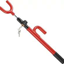 Steering Wheel Lock The Club Twin Hooks Anti Theft Universal Car Truck Van SUV - Red - View 7