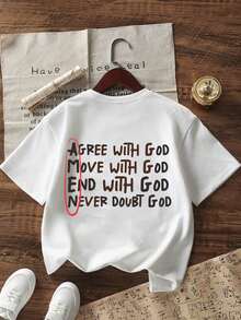 Tween Girl Casual Graphic Print Crew Neck Short Sleeve T-Shirt, Summer Top