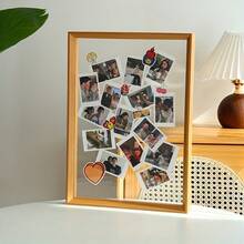 1个木质双面相框 - 可放置于桌面或悬挂于墙面，配有亚克力面板，适合放置照片和植物标本 - 天然木材和胡桃木贴面，简约装饰 - 节日礼物、毕业纪念品、书架装饰、秋季家居点缀、送给她的生日礼物 - 彩色 - 查看 11