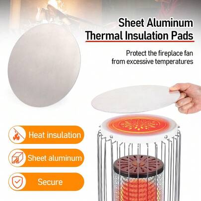 Aluminum Sheet Heat Insulation Pad For Self-Standing Fireplace Fans Protect Overheating Household Outdoor Fireplace Accessory