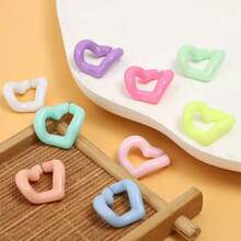 50 قطعة من وصلات السلسلة الاكريليكية بشكل قلب ودائرة مفتوحة لصنع المجوهرات DIY وإكسسوارات الهاتف، مناسبة لصنع هدايا للأصدقاء