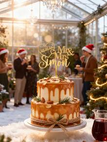 Custom Cake Topper, Personalized Name Date, Wedding Birthday Anniversary Decor - Acrylic Laser Cut Cake Decoration, Custom Mr Mrs Cake Topper, For Wedding Cake, Birthday Party, Baby Shower Christening, Couple, Parents, Grandparents, Cake Topper For Wedding, Personalized Cake Topper, Rustic Wedding Cake Topper, Wedding Cake Topper, Gold Wedding, Party Decorations, Home Decorations, Commemorative Gifts - Multicolor - View 8