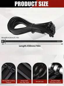 100 Pcs Cable Ties Heavy Duty Zip Ties With 200 Pounds Tensile Strength For Multi-Purpose Use, Self-Locking UV Resistant Nylon Tie Wraps, Indoor And Outdoor Tie Wire.