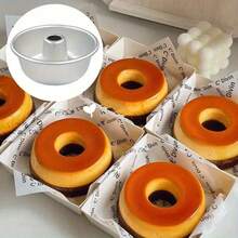 1 件/4 件/8 件，4.5 英寸天使空心蛋糕模具、烤盘、铝合金不粘甜甜圈模具、易于清洁、耐热烤箱、非常适合精致甜点、烘焙必备品，非常适合圣诞节、万圣节和情人节。