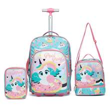 Spector Backpack Kit Lunch Box Pencil Case Wheels Children's Female School - Sky Blue - View 12