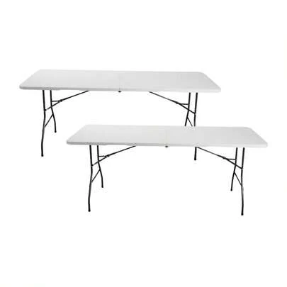 Mesa Plegable Blanca de 180 cm (Siena) - Set de 2 piezas