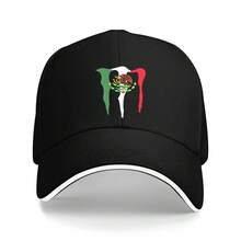 1pc Mexico Flag Baseball Cap - Unisex, Lightweight & Breathable Polyester, Vibrant Emblem Design, Perfect For Travel & All Seasons, Machine - 黑色 - 查看 3