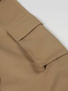 1pc Teen Girls Casual Minimalist Fashion Personalized Street Style Loose Straight Leg Multi-Pocket Cargo Pants, Suitable For Spring, Summer, Autumn, Winter