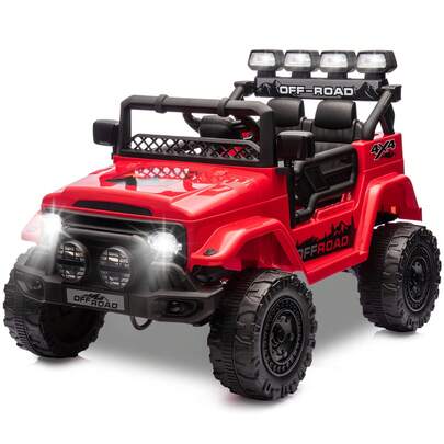 HAUSPROFI Children's Electric Car 12 V, Electric Car for Children with 2.4G Remote Control, LED, Bluetooth, Music, 3-5 km/h, Children's Electric Car for 3 Years and Above