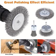 13PCS Rotary Copper Wire Cleaning Wheel Cup Brush Drill Attachment Bit Set Tool - 13-piece Set - View 2
