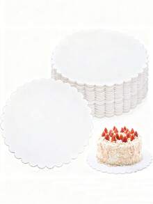 5/10 Peças (15/20/25/30 cm) Bases de Papelão Ondulado Brancas Redondas, Adequadas para Assar, Bolos DIY, Sobremesas, Comemorações de Casamento, Festas de Aniversário, Lanches, Bandejas de Exibição de Cupcakes, Festas Temáticas, Decorações de Bolo, Festas de Casamento, Páscoa, Dia das Mães, Dia dos Pais e Outras Ocasiões. - Multicolorido - Visão 4