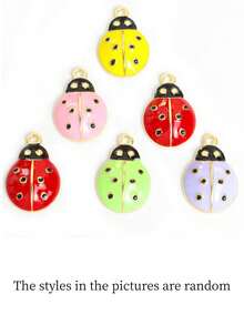 1pc Gold Plated Drip Oil Crafted Animal Series Pendant - Panda, Giraffe, Butterfly, Dragonfly, Squirrel, Ladybug Animal Pendant, DIY Necklace, Bracelet, Charm