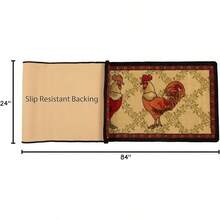Serie de Cocina RugStylesOnline - Alfombra de Látex con Diseño de Gallo Contemporáneo, Beige, Multicolor, Respaldo de Goma, Antideslizante, Beige - .com: Hogar y Cocina - 23"x7' - Ver 3