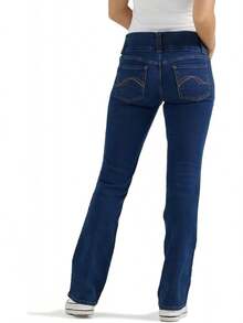 Riders By Indigo Womens Pull On Waist Smoother Bootcut Jeans, Dark Wash, 18 UShalloween - 1 - View 4