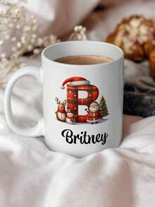 1/2/4pcs Customized Text Ceramic Mugs - Personalized Initial/Name Coffee/Tea Cup, Perfect Gift For Christmas, Birthday, Thanksgiving, Ideal For Daily Coffee/Tea Drinking, Great Present For Family, Friends, Kids, Lover, Coworkers - Normal - View 7