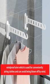 JOOM Laundry Drying Rack Wall Mounted Clothes Drying Rack Clothes Hanger -Coat Hanger Holder White - ColorC - 查看 4