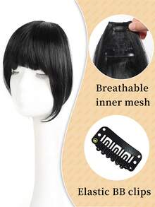 Yake Silk Thickened Fluffy With Double Bangs Ladies Synthetic Wig Bangs Hairpin Three-Card, Claw Clips