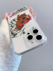 1个斑马纹小狗图案透明防震TPU手机壳，可用作节日礼物，用于存放照片、卡片，兼容苹果XS/XS Max/XR/11/12/13/14/15/16 Pro/Pro Max/14/15/16 Plus/17 - 無色 - 查看 3