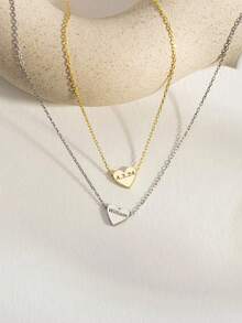 1PC Custom Engraved Heart Pendant, Special Date Necklace, Personalized Love Pendant, Engraved Love Necklace, Custom Necklace, Women's Jewelry, Stainless Steel Jewelry, Customizable Things, Custom Christmas Gifts, Name And Date Jewelry Gifts For Her, Personalized Gifts - Multicolor - View 7