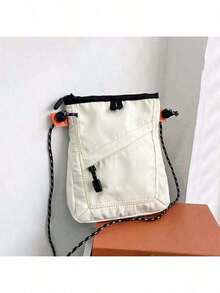 2023新款工作服小方包,男女皆宜時尚韓版學生手機日本ins帆布信差包 - 黑色 - 查看 10